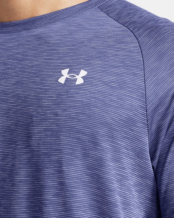 Męska koszulka z krótkimi rękawami UA Tech™ Textured, Purple, pdpMainDesktop image number 2